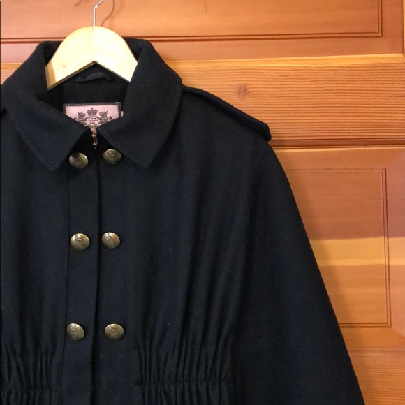 New vintage Juicy Couture wool military cape capelet poncho shawl jacket coat - Picture 10 of 14